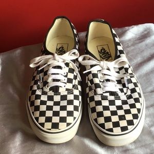Vans sneakers checkerboard pattern.